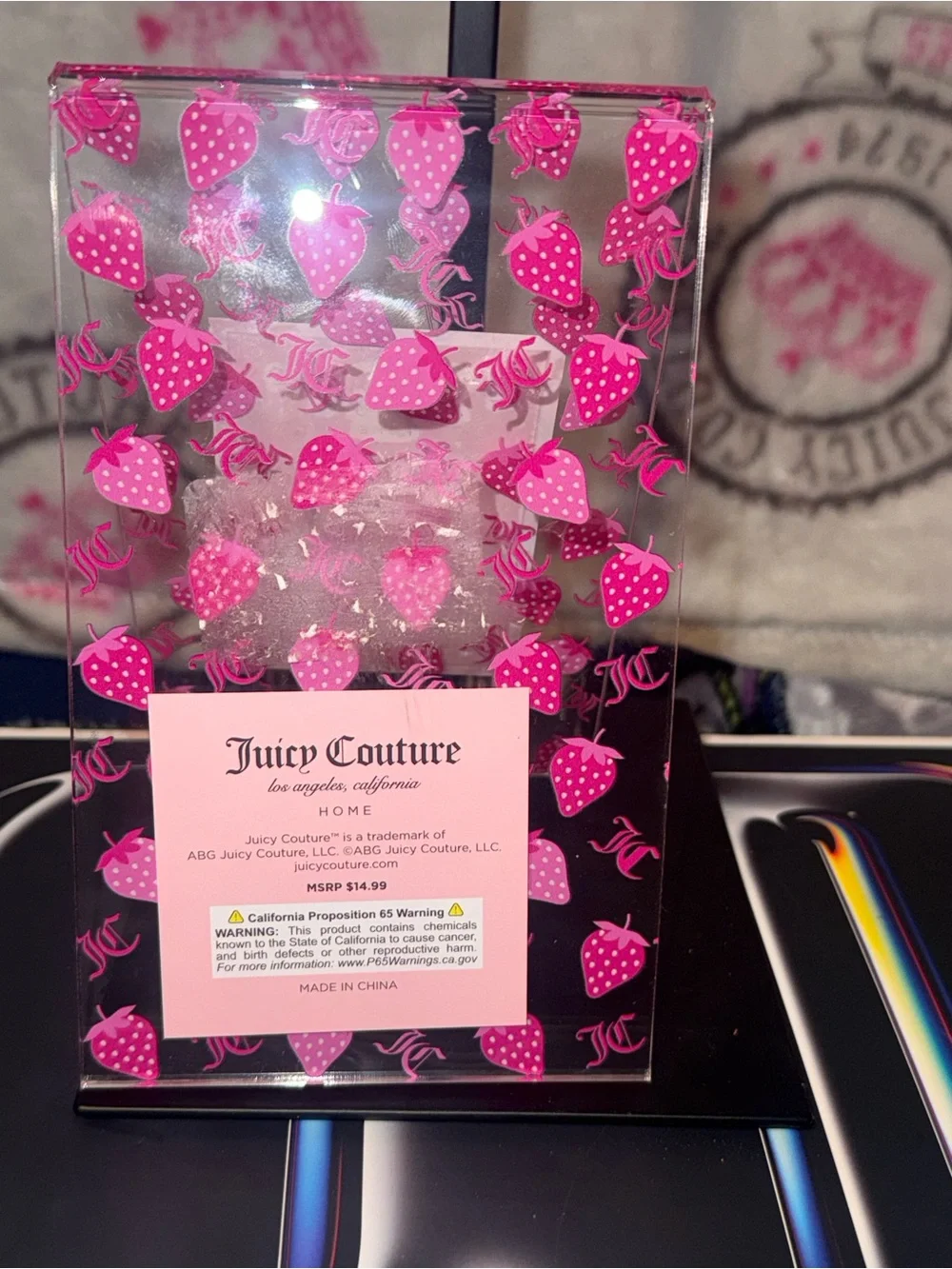 Juicy Couture Pink Strawberry Acrylic Tablet & Cookbook Stand